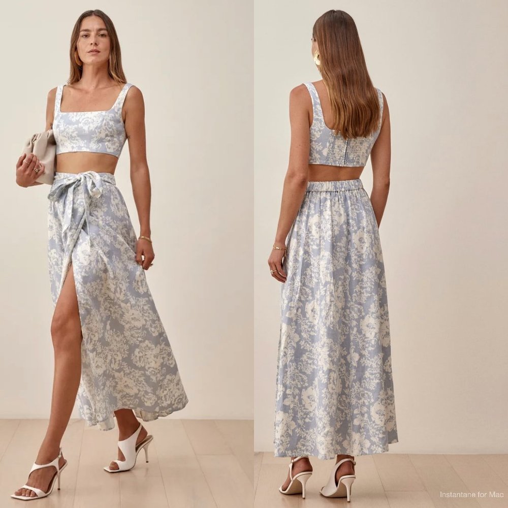 Reformation Palm Linen Two Piece Set